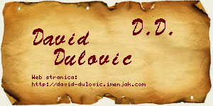 David Dulović vizit kartica